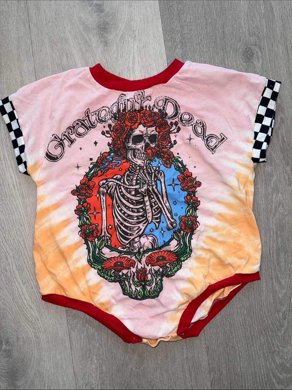 Grateful Dead 2TTie-Dye One-Piece upcycled Romper